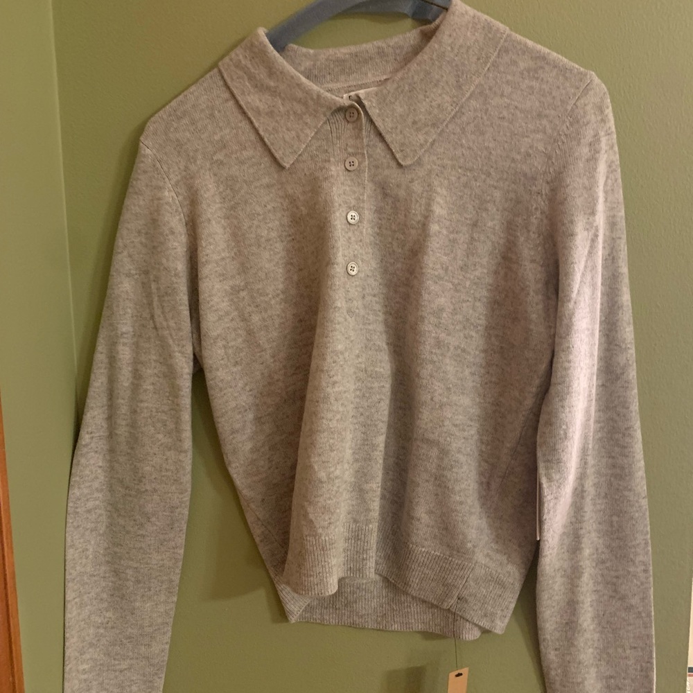 NWT Reformation Gray Sweater Polo